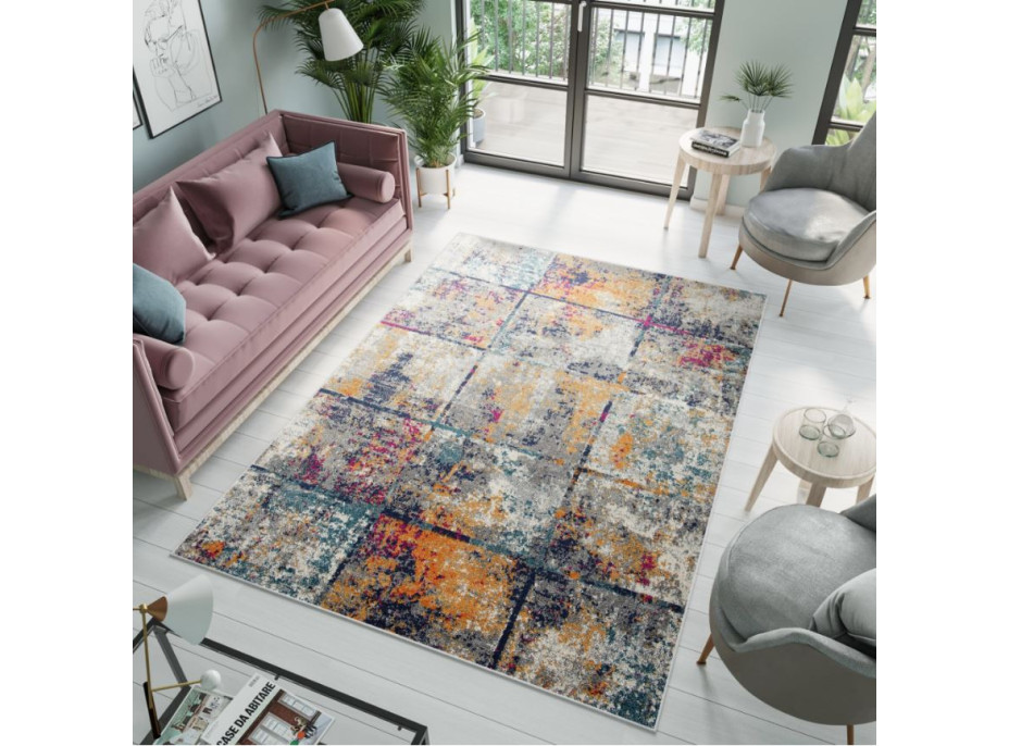 Moderné kusový koberec DENVER Tiras - sivý