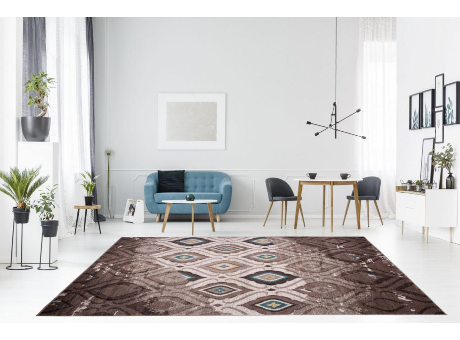 Moderné kusový koberec MATRA béžovo-modrý H109A