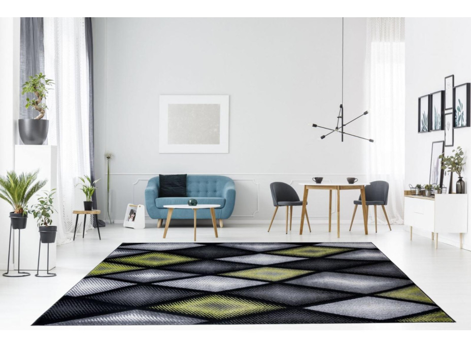 Moderné kusový koberec MATRA šedo-zelený J373C