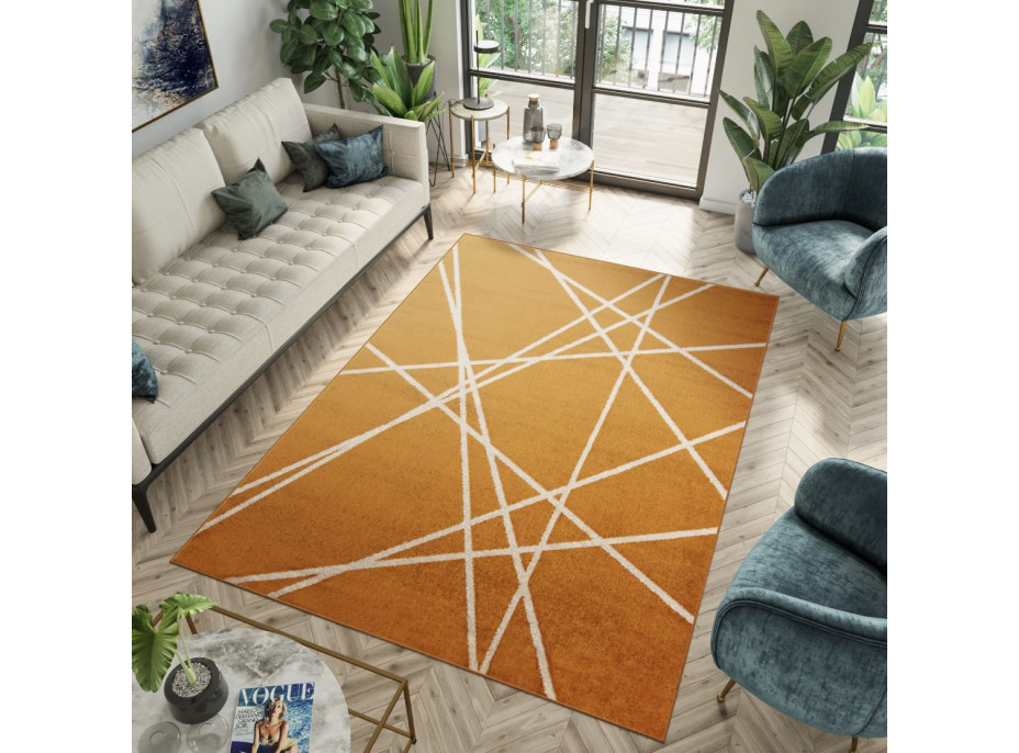 Moderné kusový koberec SPRING Raven - oranžová