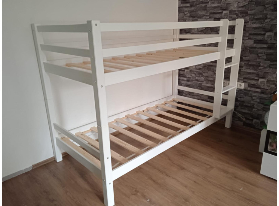 Detská poschodová posteľ BARČA 200x90 cm - biela