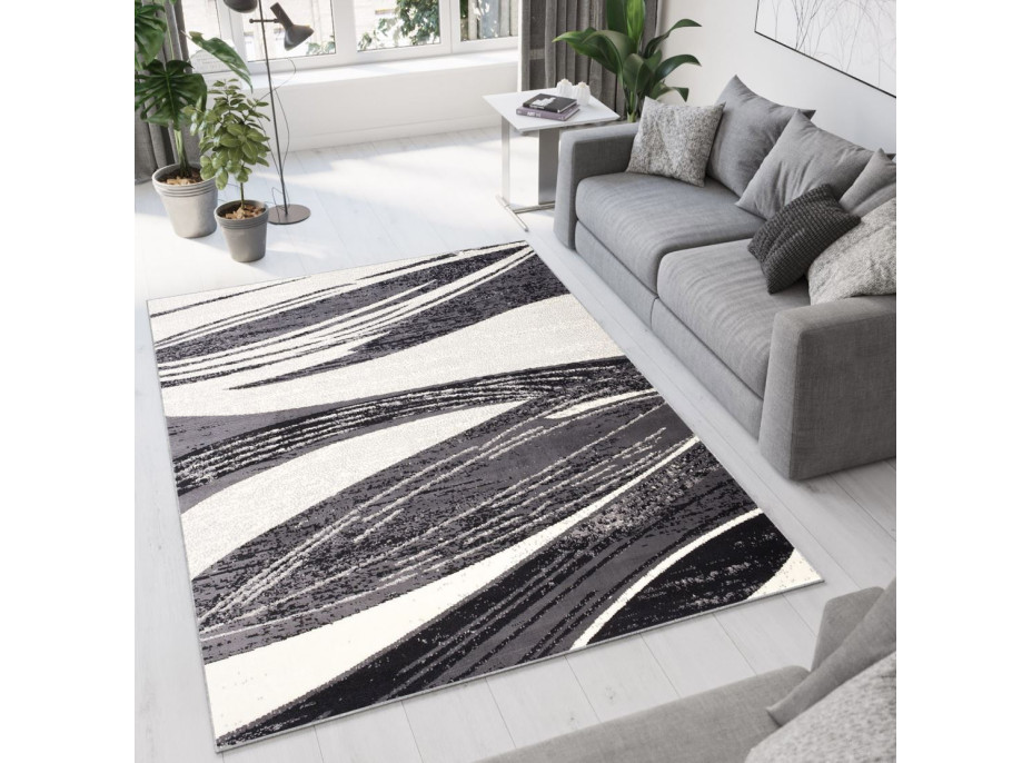 Kusový koberec TAPIS Soft - tmavo šedý/krémový