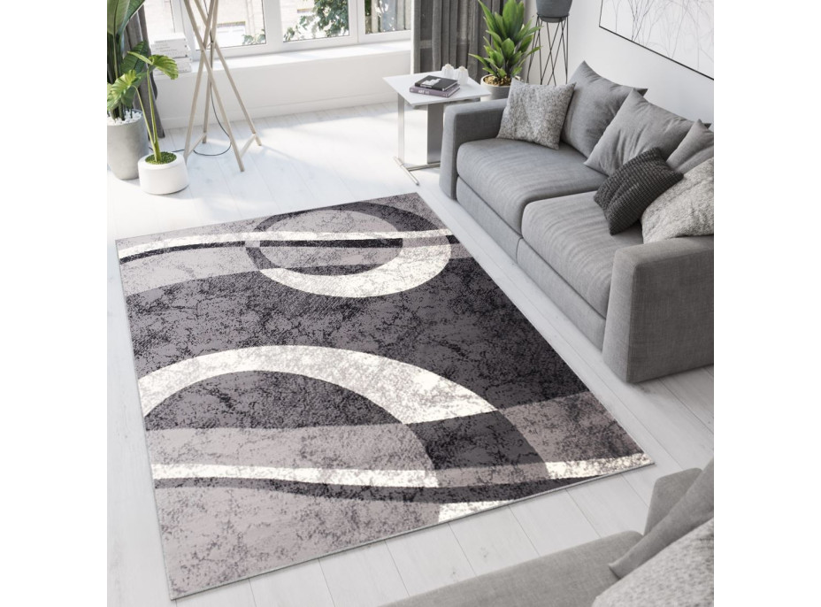 Kusový koberec TAPIS Circle - tmavo šedý
