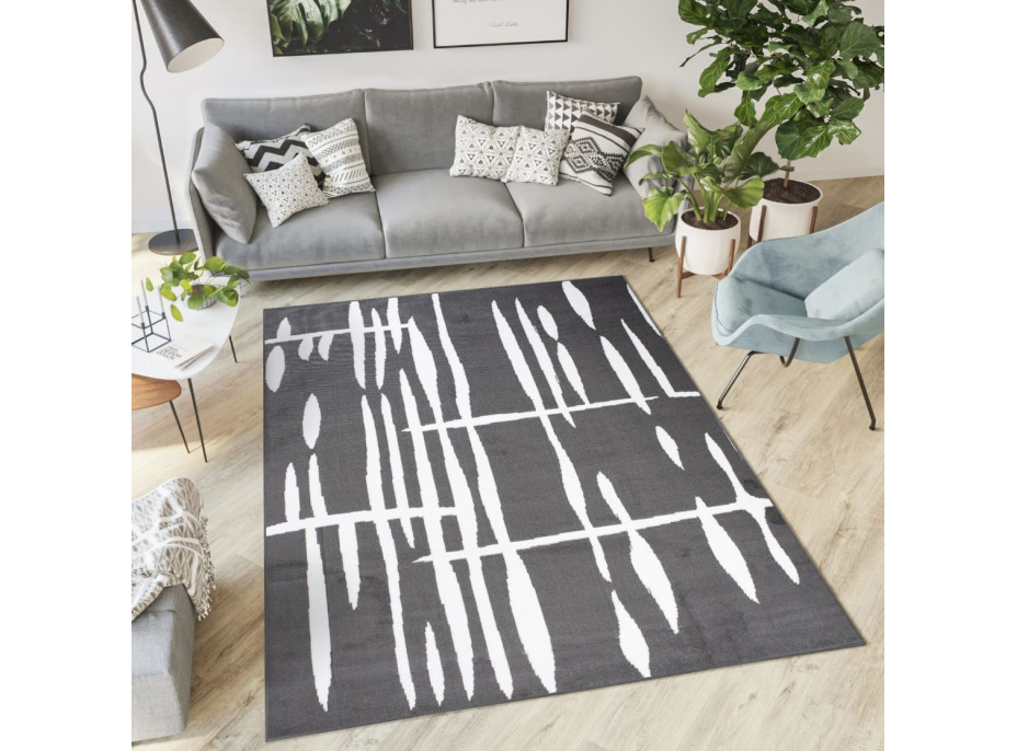 Kusový koberec TAPIS Flick - tmavo šedý