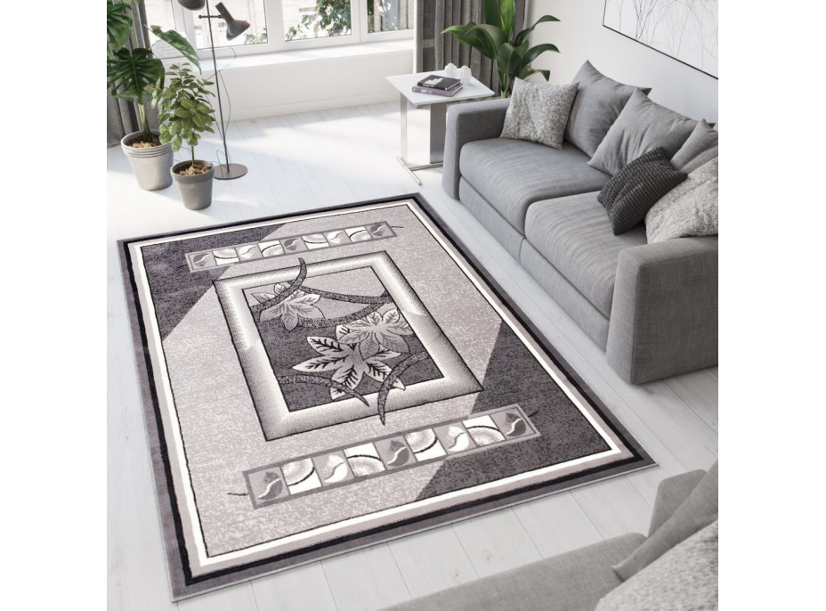 Kusový koberec TAPIS Frame - šedý