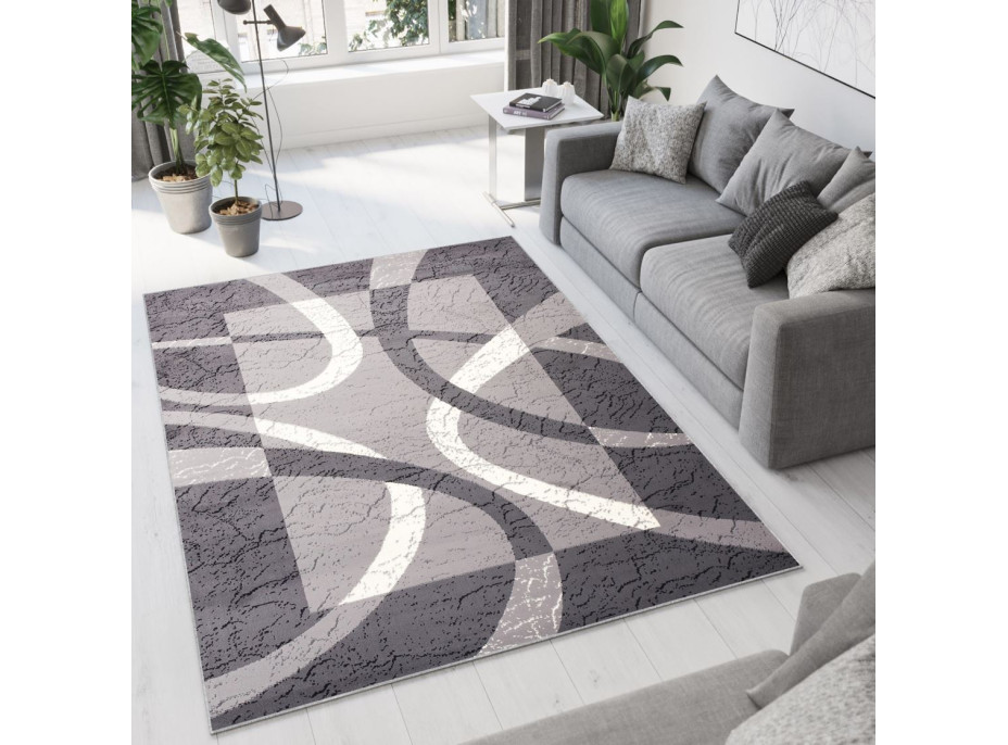 Kusový koberec TAPIS Ribbon - tmavo šedý