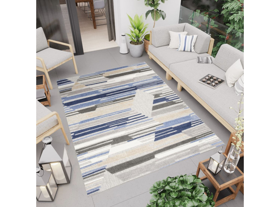 Kusový koberec AVENTURA Diamond - modrý/sivý
