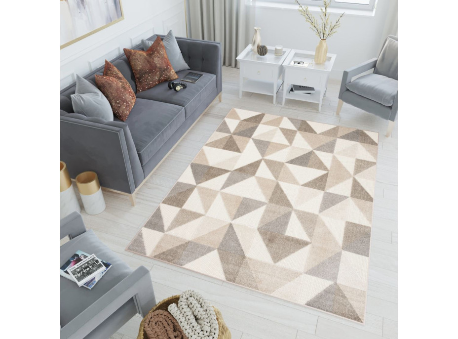 Kusový koberec AVENTURA Geometric - krémový/béžový