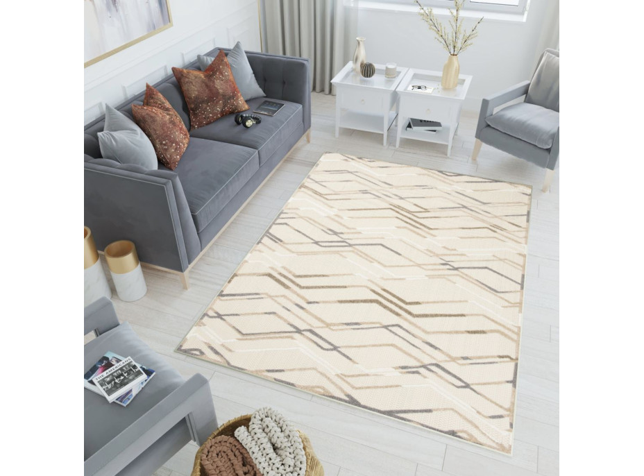 Kusový koberec AVENTURA Pattern - krémový/béžový