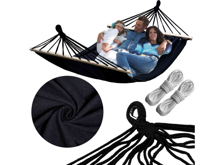 Závesná hojdacia sieť ULTIMATE XXL 200x150 cm - grafitová