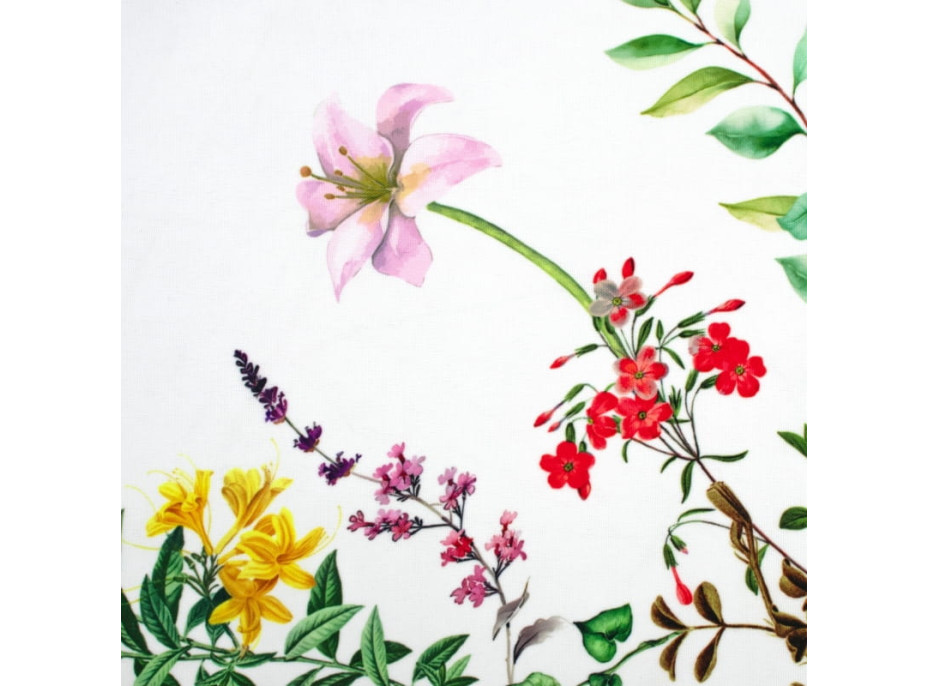 Veľkonočný obrus BLISS Kvety - 110x160 cm - biely