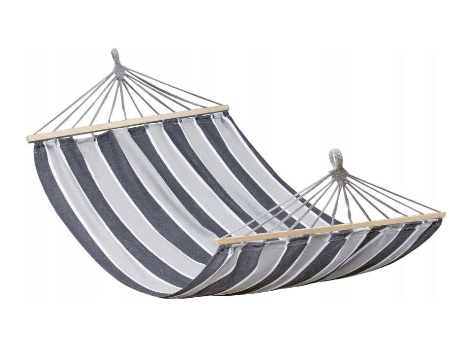Závesná hojdacia sieť ULTIMATE XXL 200x150 cm - šedá s pruhmi