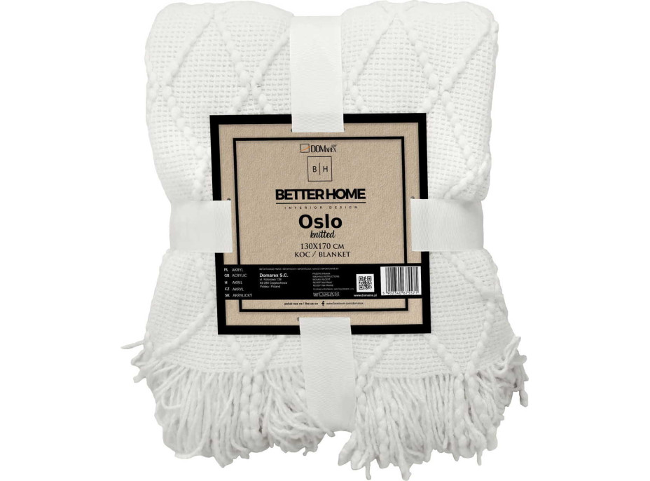 Deka prehoz OSLO 130x170 cm - biela