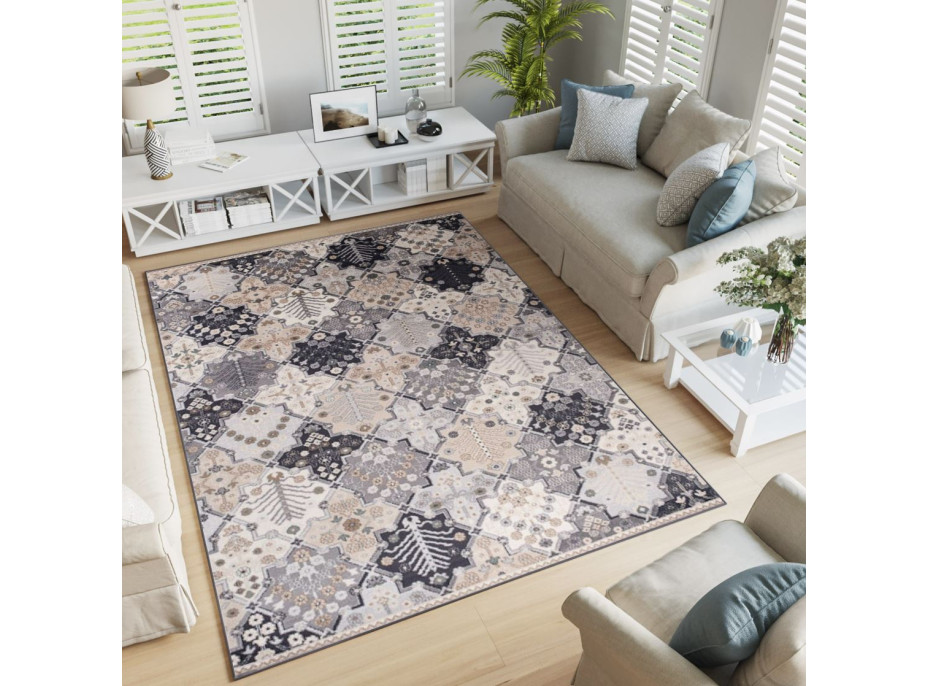 Kusový koberec COLORADO Tiles - šedý