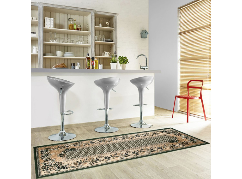 Behúň ATLAS flora - tmavo béžový/zelený