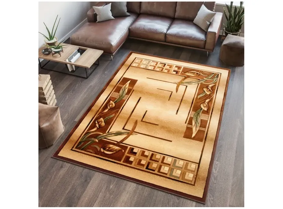 Kusový koberec ANTOGYA Rim - svetlo béžový/hnedý