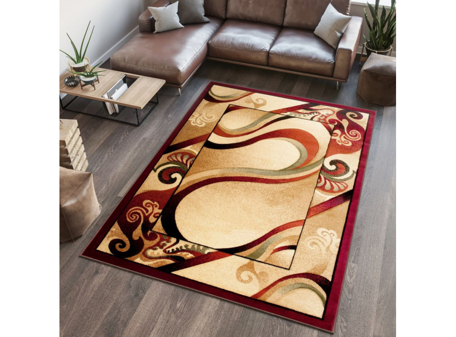 Kusový koberec ANTOGYA Wave - krémový/červený