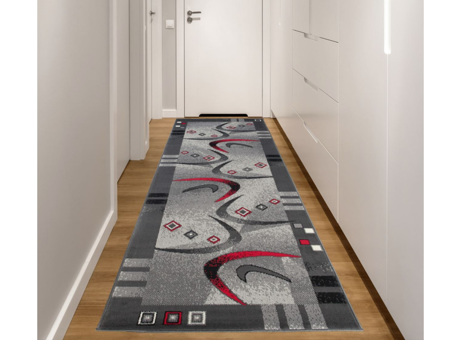 Behúň TAPIS Modern - šedý/červený
