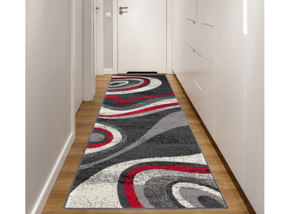 Behúň TAPIS Winding - sivý/červený
