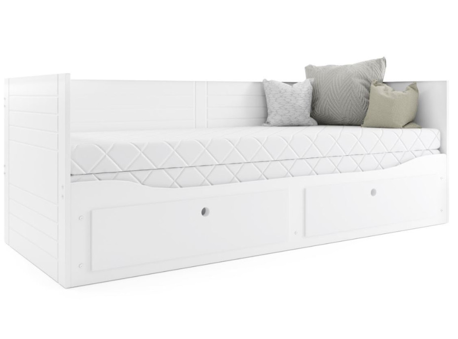 Detská posteľ so šuplíkmi HERMES 200x80 cm - biela - rozložiteľná na 200x160 cm