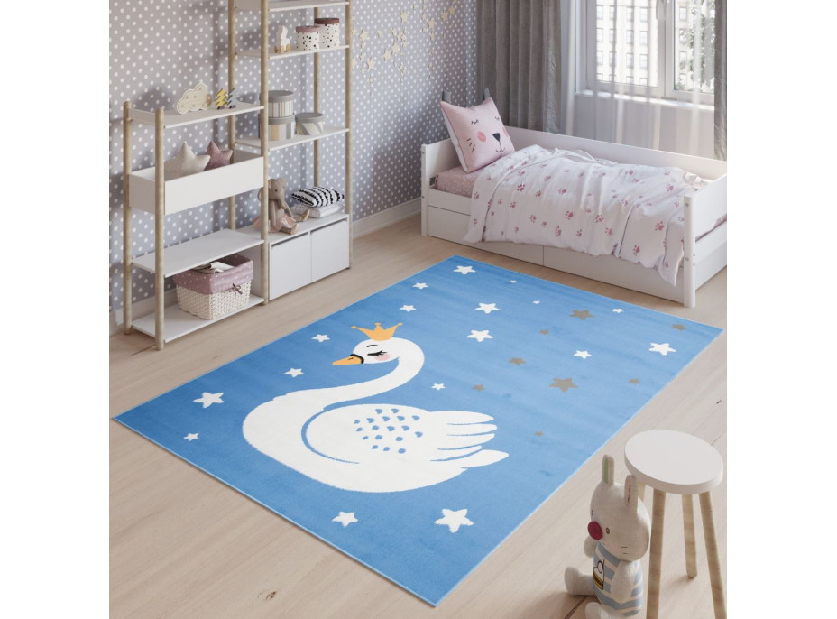 Detský koberček JOLLY Blue - Labuť