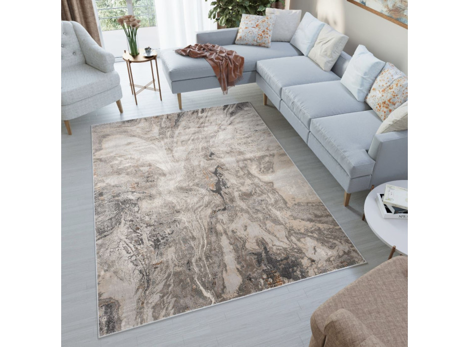Kusový koberec FEYRUZ Marble - svetlo šedý/sivý