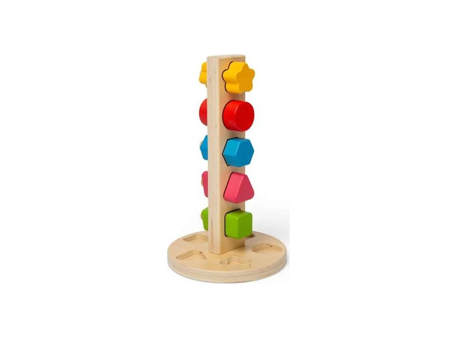 Bigjigs Toys Drevená veža s maticami a skrutkami