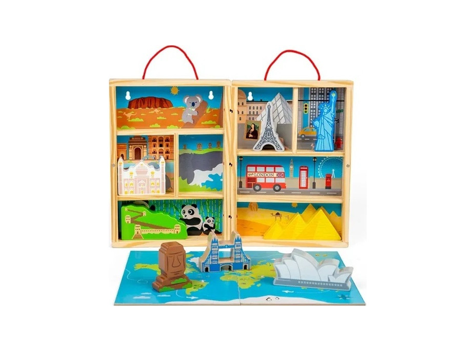 Bigjigs Toys Drevená cestovateľská hracia sada