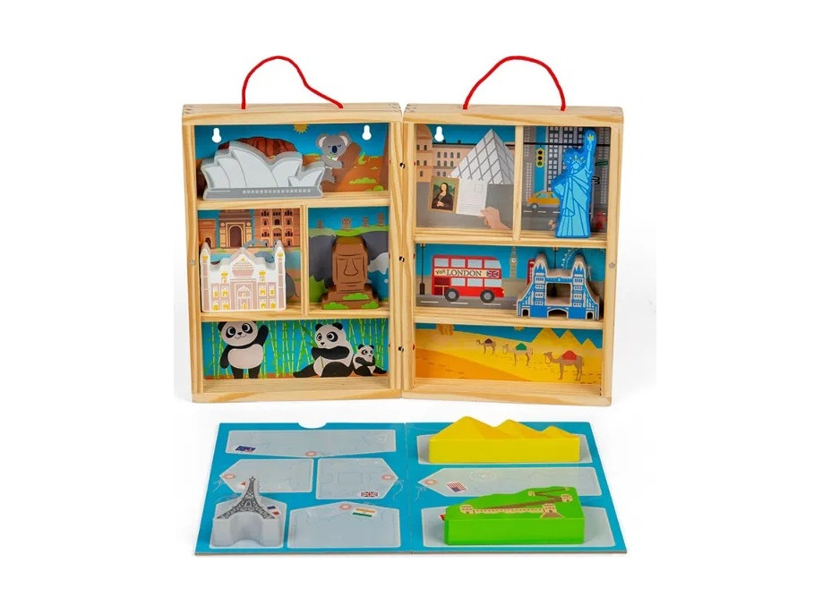 Bigjigs Toys Drevená cestovateľská hracia sada