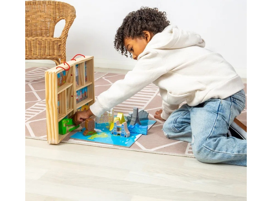 Bigjigs Toys Drevená cestovateľská hracia sada
