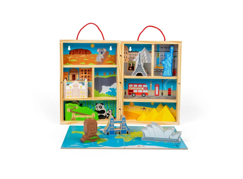 Bigjigs Toys Drevená cestovateľská hracia sada