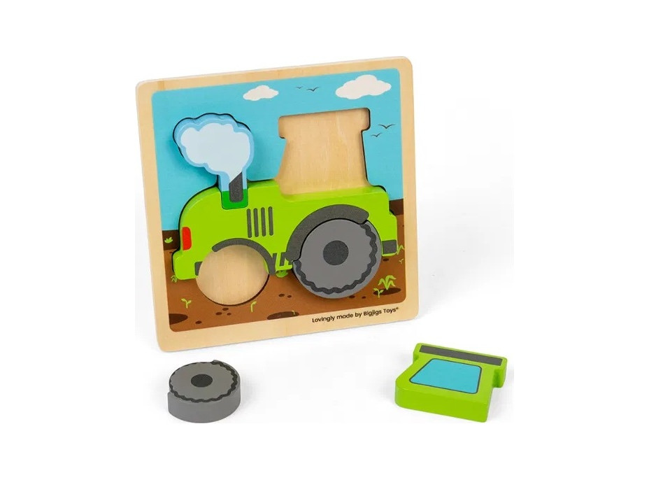 Bigjigs Toys Vkladacie puzzle Traktor
