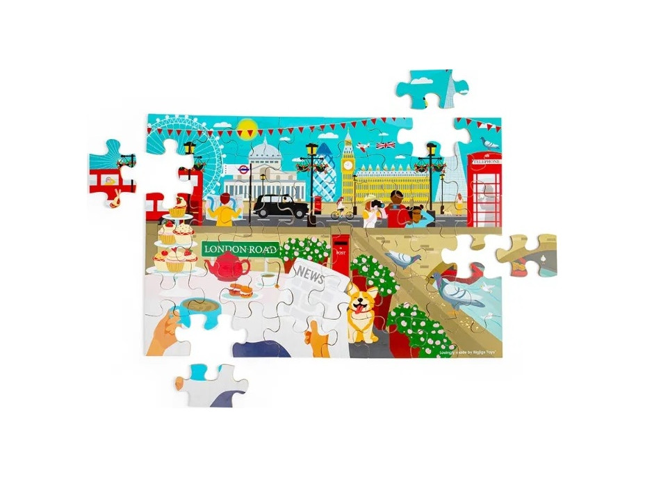Bigjigs Toys Drevené podlahové puzzle Londýn