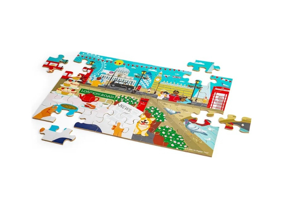 Bigjigs Toys Drevené podlahové puzzle Londýn
