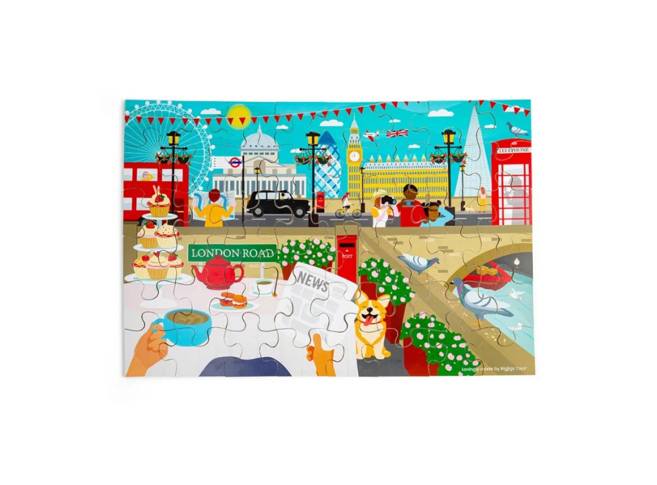 Bigjigs Toys Drevené podlahové puzzle Londýn