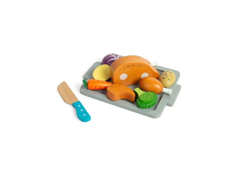 Bigjigs Toys Sada Pečené kura so zeleninou