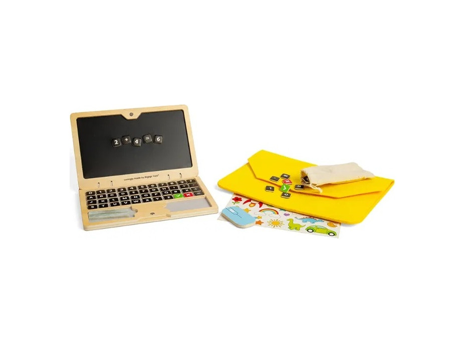Bigjigs Toys Drevený magnetický notebook