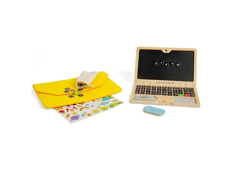 Bigjigs Toys Drevený magnetický notebook