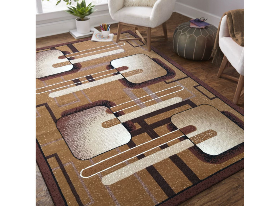 Kusový koberec ALPHA Slide - hnedý