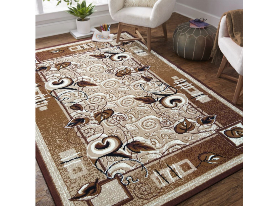 Kusový koberec ALPHA Vine - hnědý