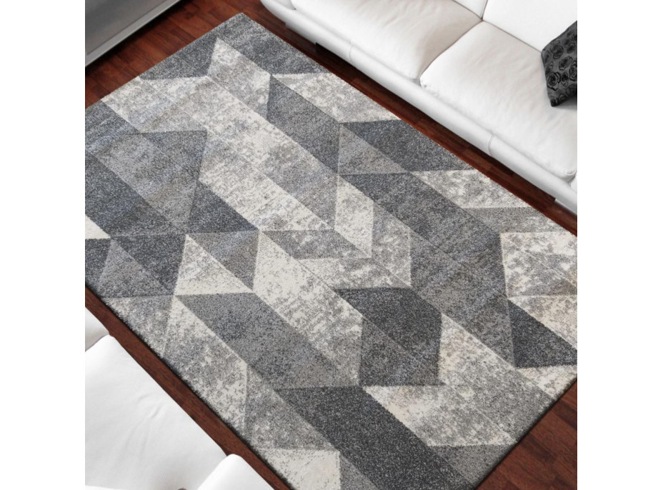 Kusový koberec STIVA geometric - šedý