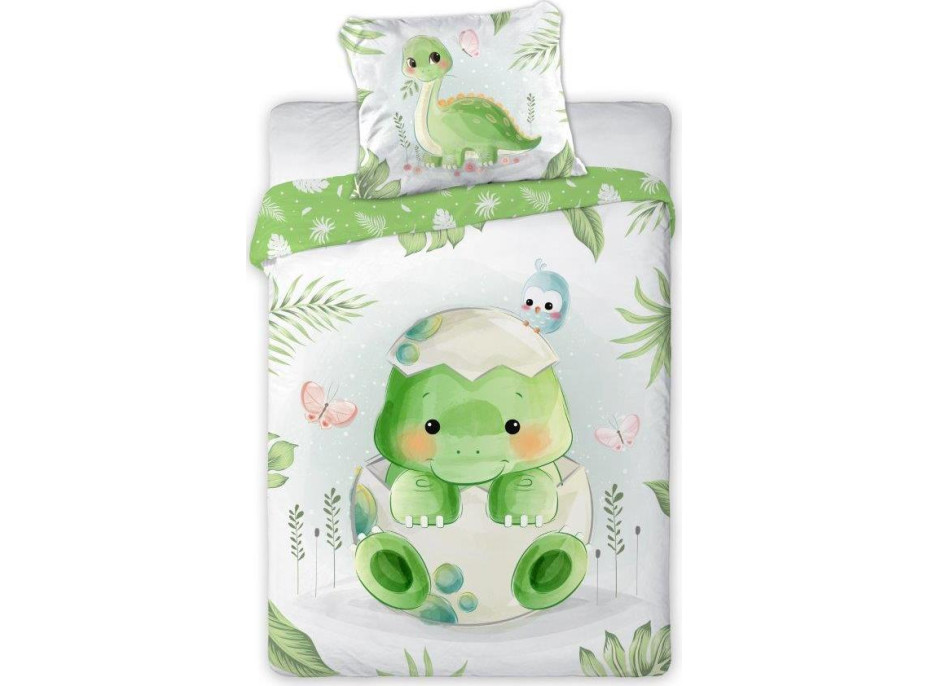 Detské bavlnené obliečky do postieľky 135x100 cm CUDDLES - Dino
