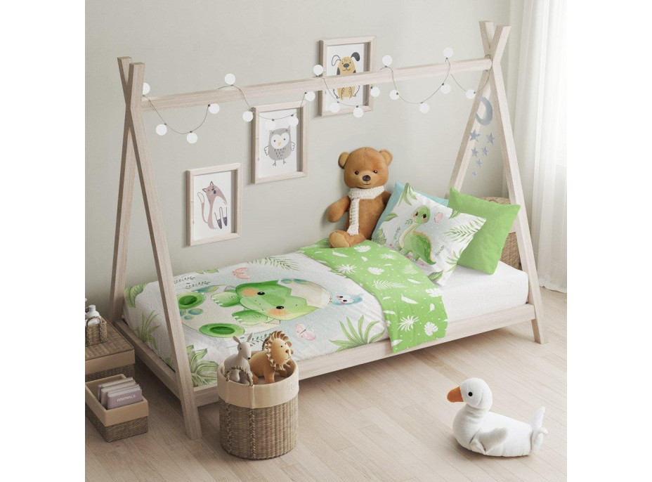 Detské bavlnené obliečky do postieľky 135x100 cm CUDDLES - Dino
