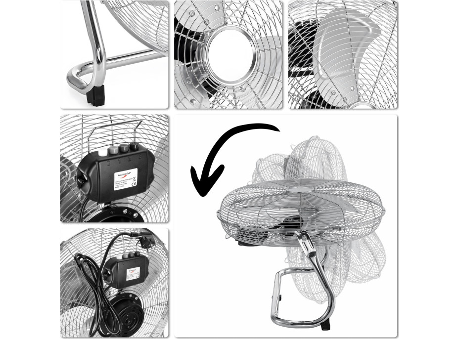 Podlahový ventilátor TYBER - strieborný