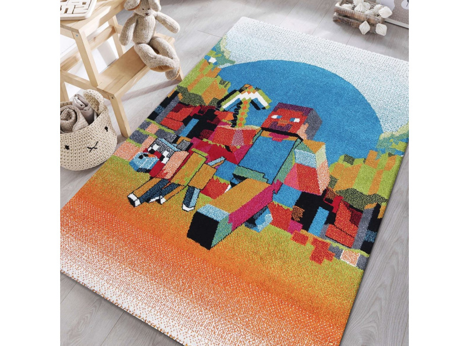 Detský koberček Panáčik Steve - oranžový