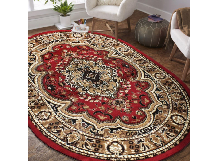 Kusový oválny koberec ALPHA dubai - červený