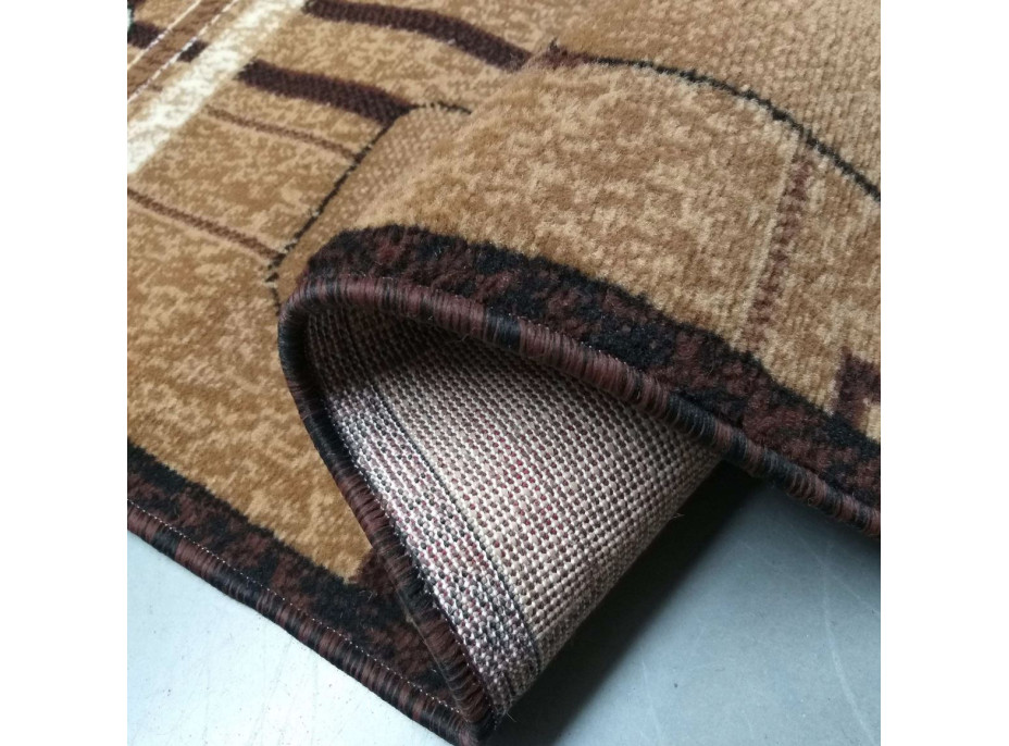 Kusový oválny koberec ALPHA Slide - hnedý