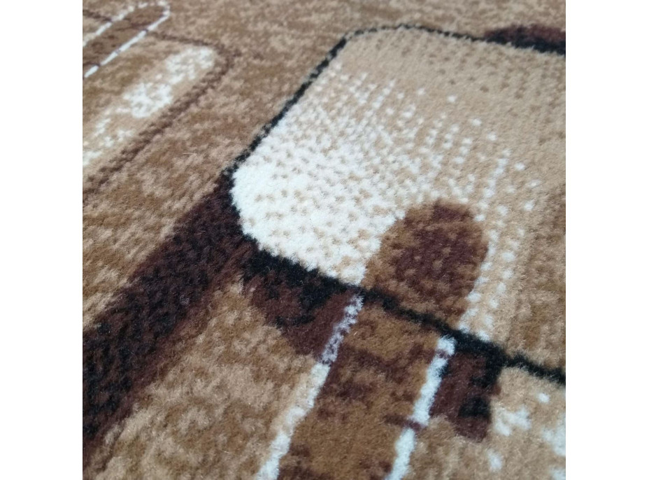 Kusový oválny koberec ALPHA Slide - hnedý