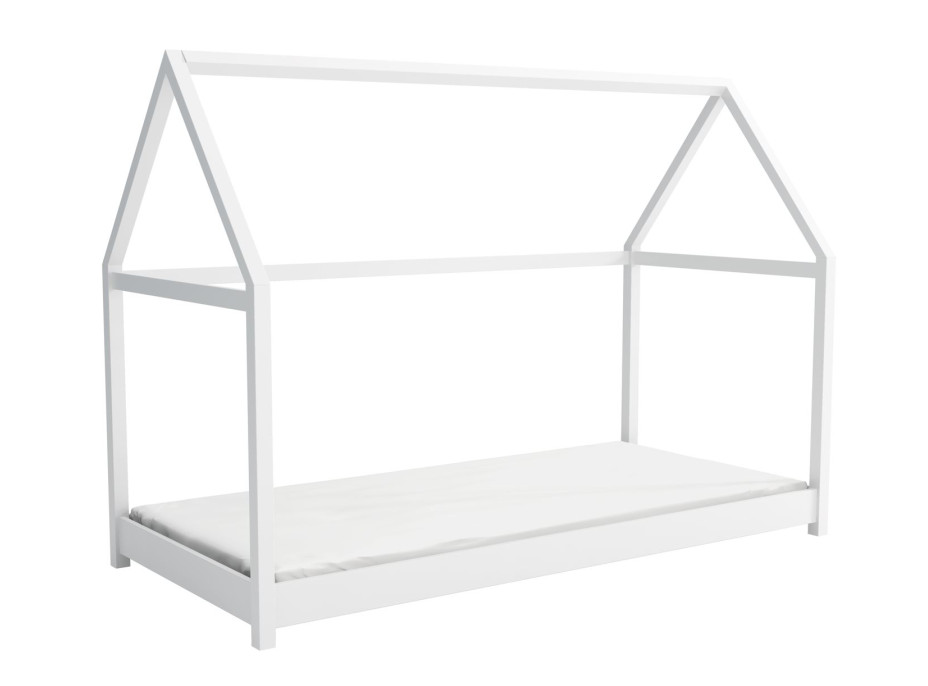 Detská domčeková Montessori posteľ z masívu borovice VERONIKA - 180x80 cm - BIELA