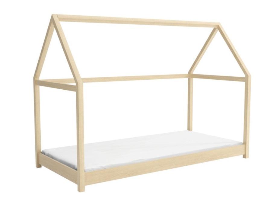 Detská domčeková Montessori posteľ z masívu borovice VERONIKA - 180x80 cm - PRÍRODNÁ BOROVICA